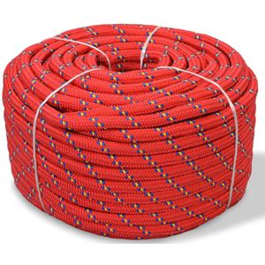 vidaXL Boot touw 10 mm 250 m polypropyleen rood