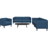 vidaXL 3-delige Loungeset stof blauw