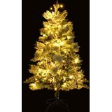 vidaXL Kerstboom met LED en dennenappels en sneeuw 150 cm PVC en PE