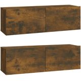 VidaXL TV-meubel Wandgemonteerd 100x30x30 cm Hout Gerookt Eiken