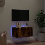 vidaXL Tv-wandmeubel met LED-verlichting 60x35x31 cm gerookt eiken