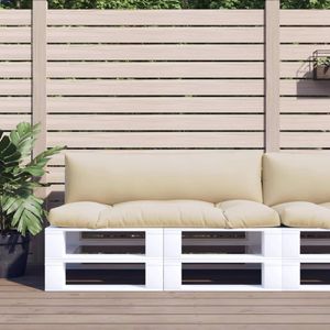 vidaXL Palletkussens 2 st stof beige