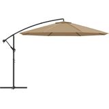 vidaXL Zweefparasol met aluminium paal 350 cm taupe