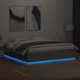 vidaXL Bedframe met LED-verlichting grijs sonoma eiken 200x200 cm