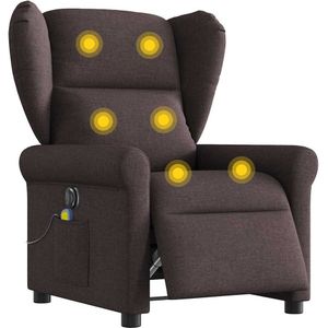 vidaXL - Massagestoel - Donkerbruin - Stof - Elektrisch Verstelbaar