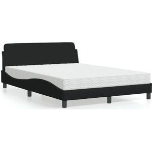 vidaXL Bed met matras stof zwart 120x200 cm