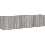 vidaXL Tv-meubels 2 st wandgemonteerd 80x30x41 cm grijs sonoma eiken