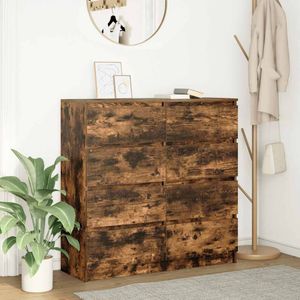 vidaXL Dressoir 100x35x99 cm bewerkt hout gerookt eikenkleurig