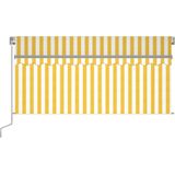 vidaXL Luifel handmatig uittrekbaar rolgordijn LED 3x2,5 m geel en wit