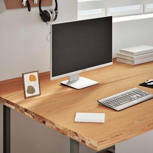 vidaXL Bureaublad rechthoekig 280x120x4cm massief eikenhout lichtbruin