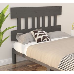 vidaXL Hoofdbord 183,5x3x81 cm massief grenenhout grijs