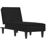 vidaXL Chaise longue fluweel zwart