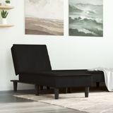 vidaXL Chaise longue fluweel zwart