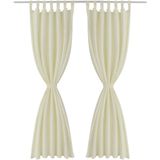 vidaXL-Micro-Satijnen-Gordijnen-met-Ringen-140-x-225-cm-2-stuks-(Creme)