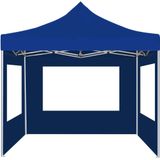 vidaXL Partytent inklapbaar met wanden 2x2 m aluminium blauw