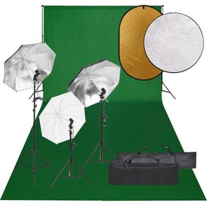 vidaXL Fotostudioset met verlichtingsset, achtergrond en reflector