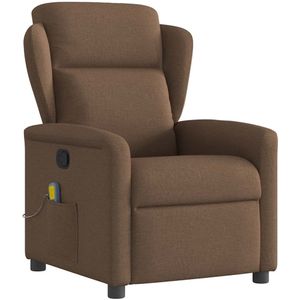 vidaXL - Massagestoel - Bruin - Stof - Verstelbaar met Massagefunctie