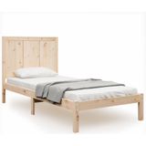 vidaXL Bedframe massief grenenhout zwart 75x190 cm