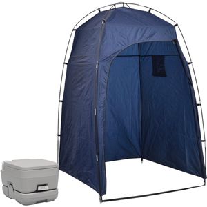 vidaXL Kampeertoilet met tent draagbaar 10 + 10 L