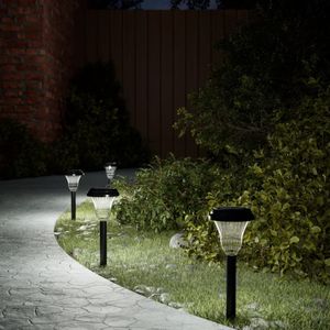 vidaXL Tuinpadverlichting 12 st solar met grondpennen wit