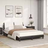 vidaXL Bed met matras kunstleer zwart en wit 140x200 cm