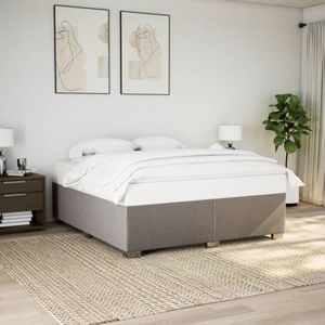 vidaXL Bedframe zonder matras stof taupe 180x200 cm