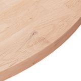 vidaXL Tafelblad rond Ø80x2,5 cm onbehandeld massief eikenhout