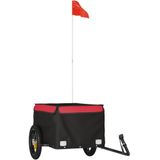 vidaXL Fietstrailer 30 kg ijzer zwart en rood