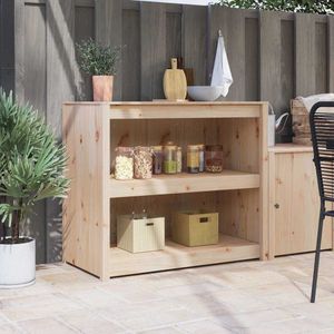 vidaXL Keukenkast met plank Bruin 106 x 55 x 92 cm Massief grenenhout