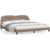 vidaXL Bedframe met LED-verlichting kunstleer cappuccino 200x200 cm