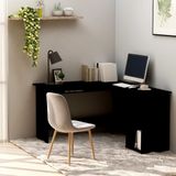 vidaXL Hoekbureau L-vormig 120x140x75 cm spaanplaat zwart
