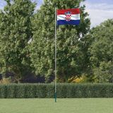 vidaXL Vlag met vlaggenmast Kroatië 6,23 m aluminium