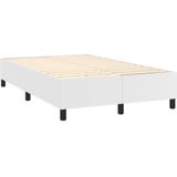 vidaXL Boxspring met matras kunstleer wit 120x190 cm