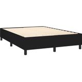 vidaXL Boxspring met matras stof zwart 140x190 cm