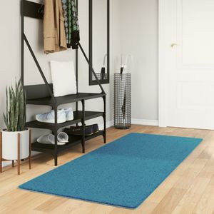 vidaXL Vloerkleed OVIEDO laagpolig 80x200 cm turquoise