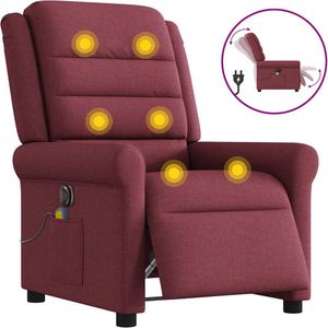 vidaXL - Massagestoel - Wijnrood - Stof - Elektrisch Verstelbaar