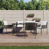 VidaXL Tuinset 5-delig met Kussens - Poly Rattan en Staal