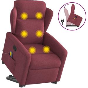 vidaXL Sta-op-massagestoel - Wijnrood - Stof - Verstelbaar met Massagefunctie