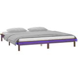 VidaXL Bedframe LED Massief Hout Honingbruin 150x200 cm - King Size