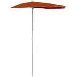 vidaXL Parasol half met paal 180x90 cm terracottakleurig