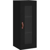 vidaXL - Hoge - kast,5x34x180 - cm - bewerkt - hout - zwart