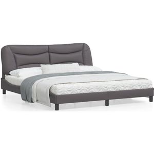 vidaXL Bedframe met hoofdbord kunstleer grijs 180x200 cm