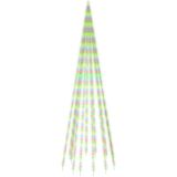 vidaXL Vlaggenmast kerstboom 732 LED's meerkleurig 500 cm