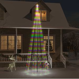 vidaXL Vlaggenmast kerstboom 732 LED's meerkleurig 500 cm