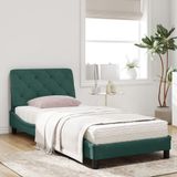 vidaXL Bed met matras fluweel donkergroen 80x200 cm