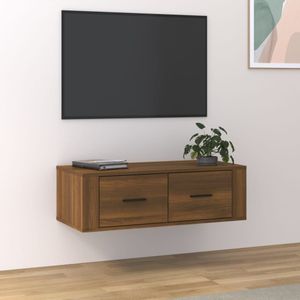 VidaXL TV-hangmeubel 80x36x25 cm - Bewerkt Hout - Bruineikenkleurig