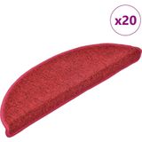 vidaXL - Trapmatten - Bordeaux - 20 stuks - Halfrond - 56x17x3 cm