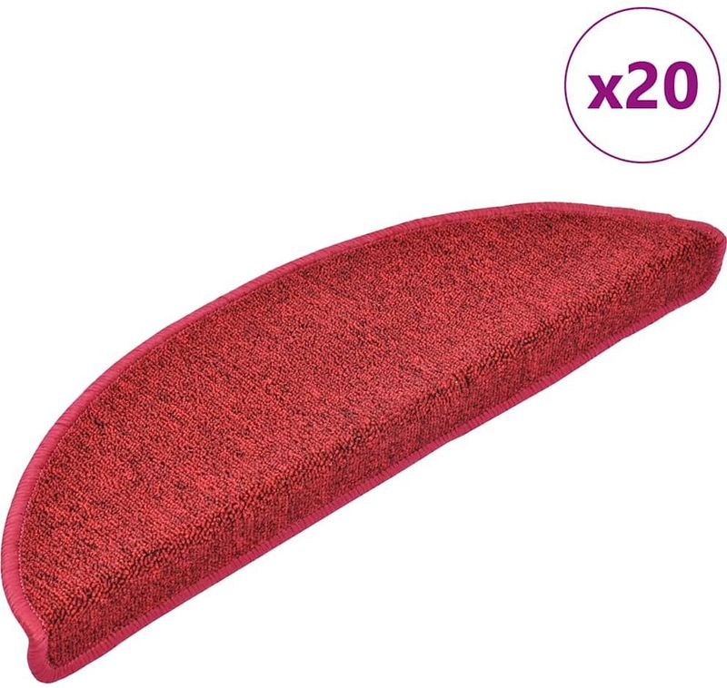 vidaXL - Trapmatten - Bordeaux - 20 stuks - Halfrond - 56x17x3 cm