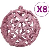 vidaXL 111-delige Kerstballenset polystyreen roze