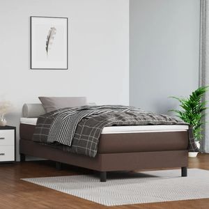 VidaXL Pocketveringmatras 90x200x20 cm Kunstleer Bruin